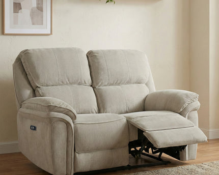 Westbury 2 Seater Fabric Electric Recliner Sofa – Beige