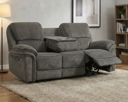 Westbury 3 Seater + Armchair + Armchair Fabric Electric Recliner Sofa Set – Grey