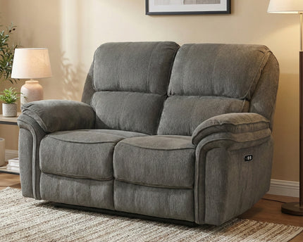 Westbury 2 Seater Fabric Electric Recliner Sofa – Grey