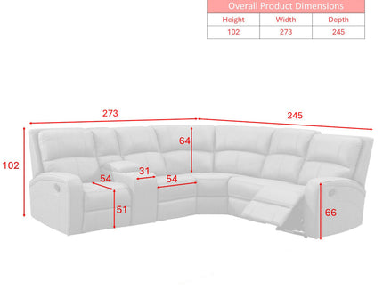 Silverton Manual Recliner Corner Sofa – Taupe