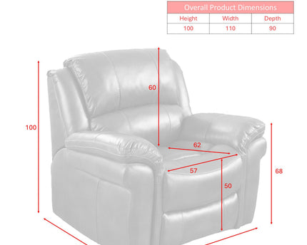 Farnham Leather Air Power Recliner Armchair – Tan