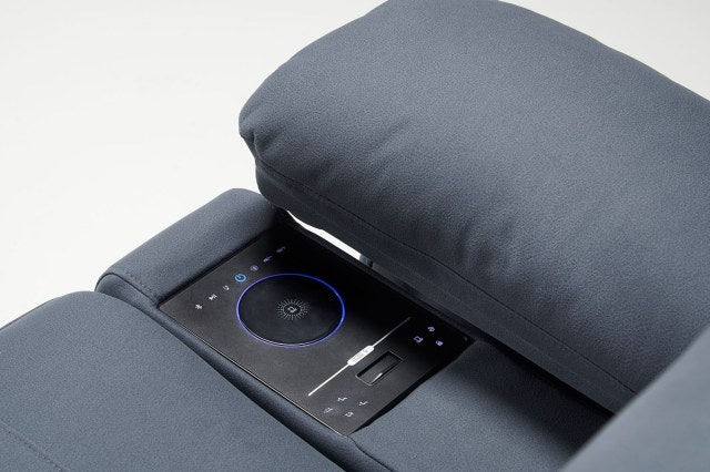 Quantum Cinematic Power Recliner Arm Chair In Grey