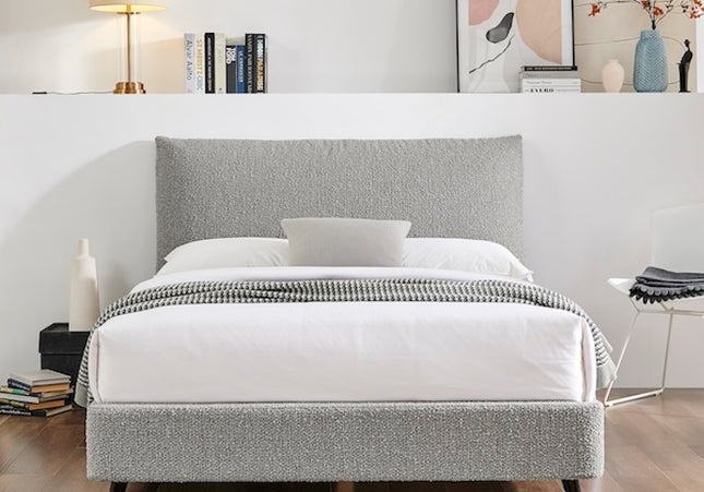 Luna Pillow Bed - Double Or King Size - Dove Grey Boucle