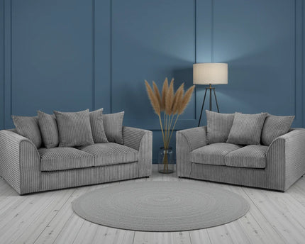 Harley Jumbo Grey 3+2 Sofa Set