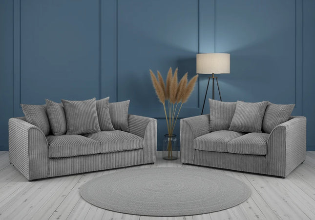 Harley Jumbo Grey 3+2 Sofa Set