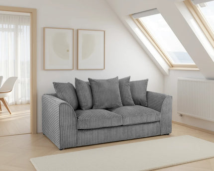 Harley Jumbo Grey 3 Seater Sofa
