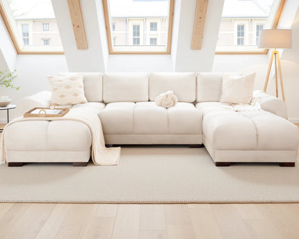 Azzuro U-Shape Corner Sofa – Cream