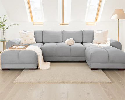 Azzuro U-Shape Corner Sofa – Grey