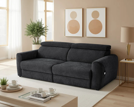 Dakota Electric Reclining 3 Seater Sofa Bed – Black
