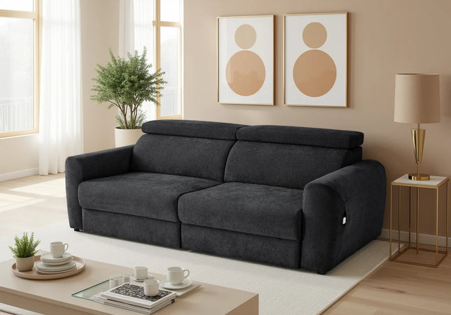 Dakota Electric Reclining 3 Seater Sofa Bed – Black