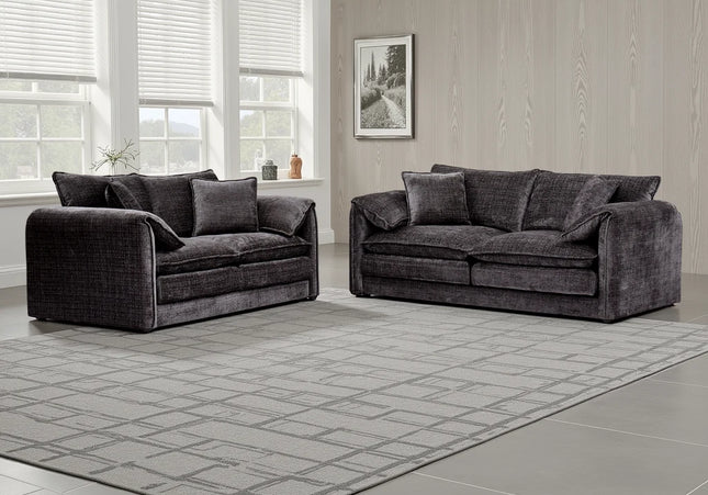 Solaya Black 3+2 Sofa Set