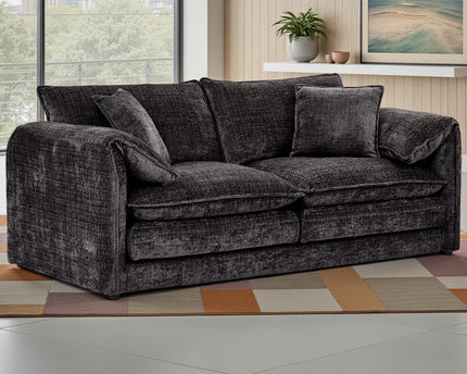 Solaya Black 3 Seater Sofa