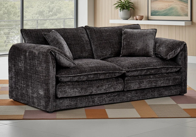 Solaya Black 3 Seater Sofa