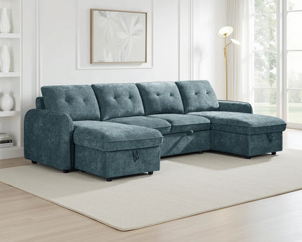 Moscow Blue Sofabed U Shape Corner