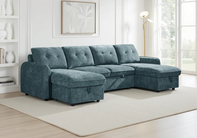 Moscow Blue Sofabed U Shape Corner