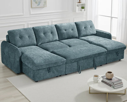 Moscow Blue Sofabed U Shape Corner