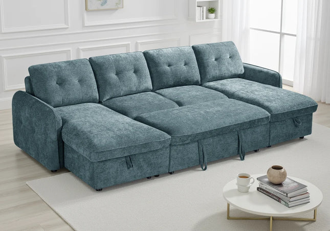 Moscow Blue Sofabed U Shape Corner