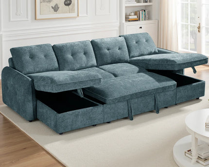 Moscow Blue Sofabed U Shape Corner