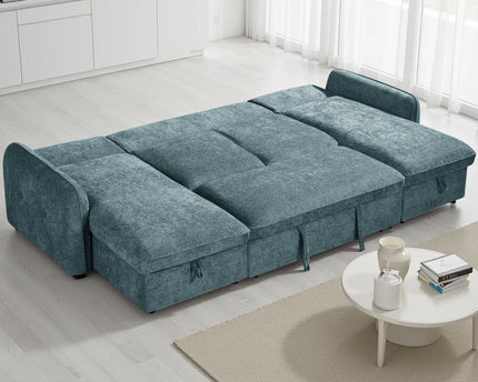 Moscow Blue Sofabed U Shape Corner