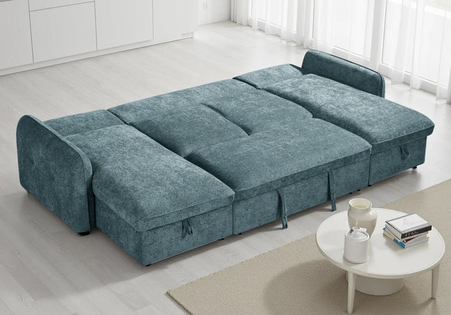 Moscow Blue Sofabed U Shape Corner