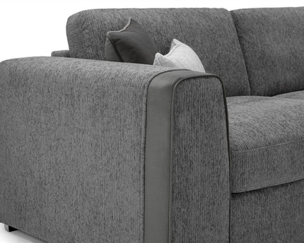 Fabric band detail around the arm of the sofa