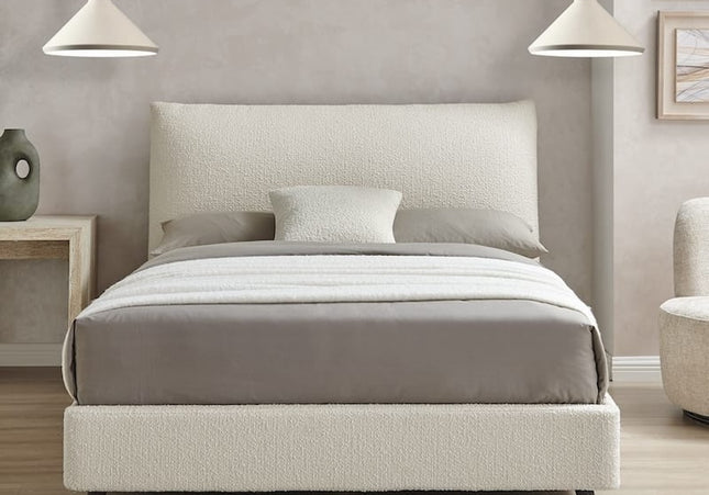 Luna Pillow Bed - Double Or King Size - Ivory Boucle