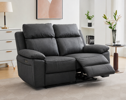 Huntington Smart Suite 2 Seater Fabric Electric Recliner Sofa – Dark Grey