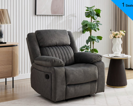 Morgan Manual Recliner armchair -iron grey Pocket sprung seats for added comfort. 