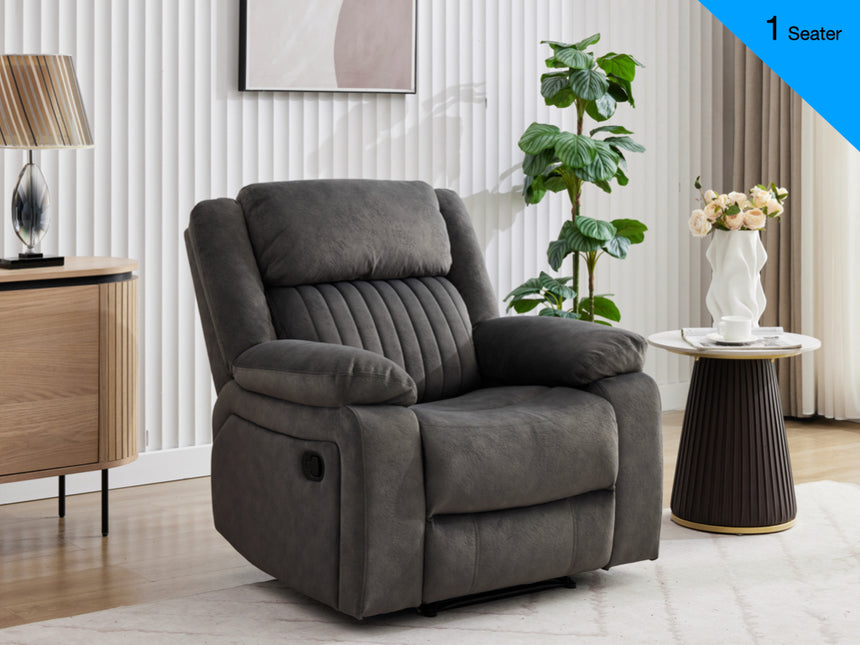 Morgan Manual Recliner Armchair - Iron Grey