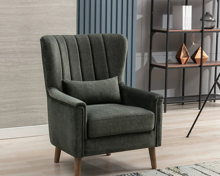 Charlotte Wing Back Chair In Grey