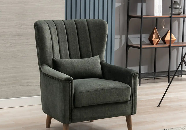 Charlotte Wing Back Chair In Grey