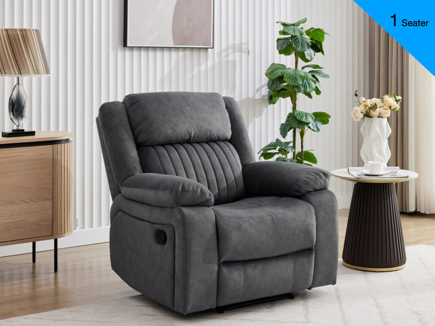 Morgan Manual Recliner Armchair - Slate Grey