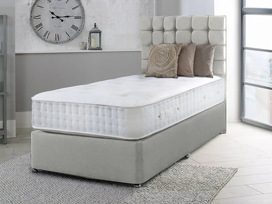Small Cobbled Headboard Single Divan Bed
