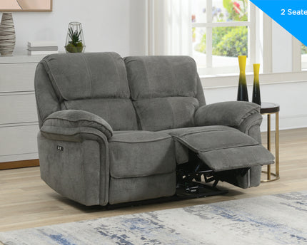 Westbury 3+2 Power Recliner Sofa Set In Grey
