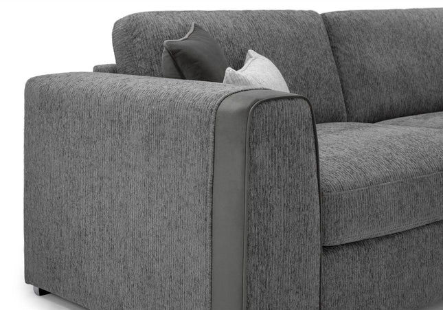 Fabric band detail around the arm of the sofa