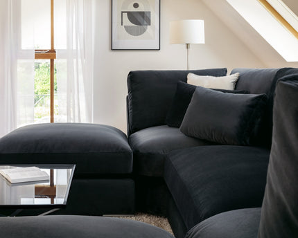 Belgravia U Shape Formal Back  Sofa In Black