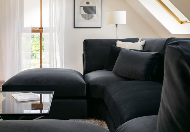 Belgravia U Shape Formal Back  Sofa In Black