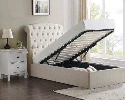 Rosa Ottoman Bed - Single - Double Or King Size - Natural