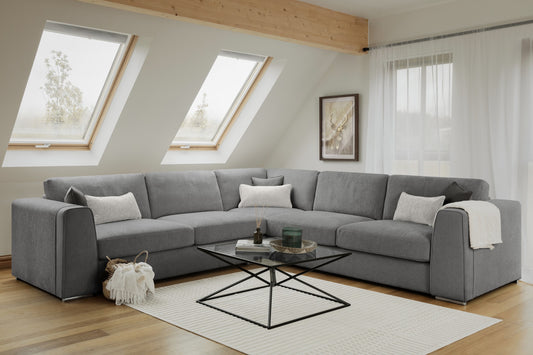 Naples Large 2C2 Corner Sofa - Grey