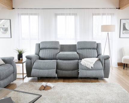 Lotus 3 Seat Power Recliner Sofa In Grey