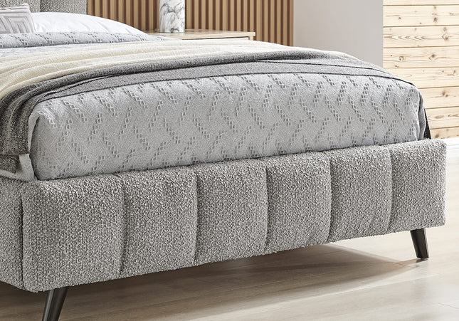 Starla Square Ottoman Bed - Double or King Size - Dove Grey Boucle