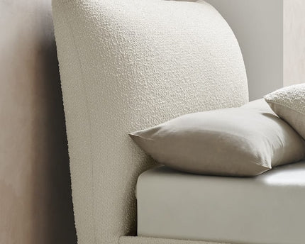 Luna Pillow Bed - Double Or King Size - Ivory Boucle