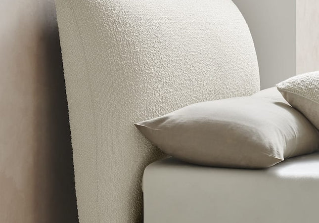 Luna Pillow Bed - Double Or King Size - Ivory Boucle