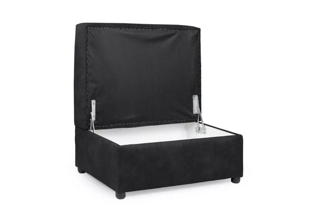 Oakmont Storage Foot Stool - Charcoal open