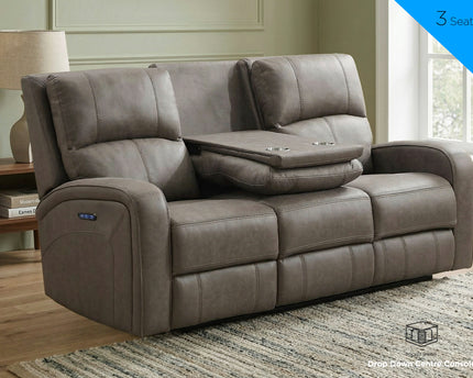 Silverton 3 Seater Fabric Electric Recliner Sofa – Taupe
