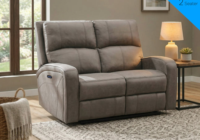 Silverton 2 Seater Fabric Electric Recliner Sofa – Taupe