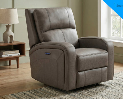 Silverton 3 Seater + Armchair + Armchair Fabric Electric Recliner Sofa Set – Taupe