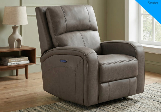 Silverton Fabric Electric Recliner Armchair – Taupe