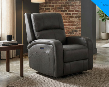 Silverton 3 Seater + Armchair + Armchair Fabric Electric Recliner Sofa Set – Grey