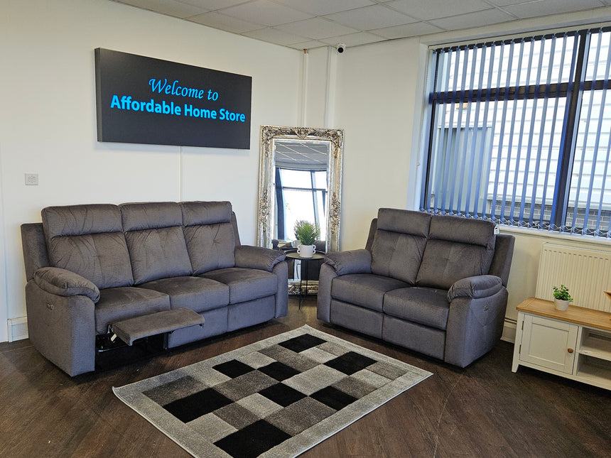 Palermo 3+2 Power Recliner In Charcoal